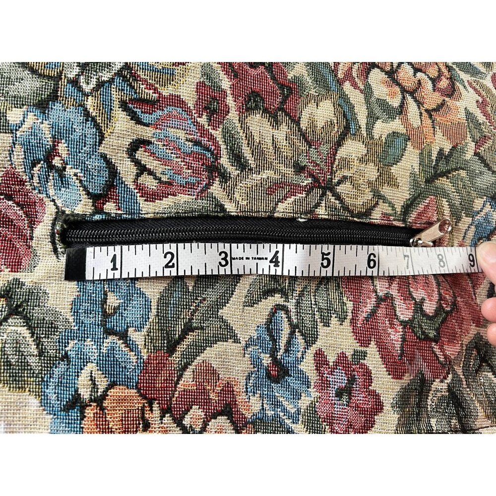 Vintage Floral Tapestry Rolling Shopping Bag 12" x 6.75" x 26.5" Granny Core - Picture 12 of 16